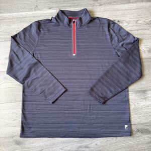 FILA Sport Men’s Black and Red Casual 1/4 Zip Pullover Sweatshirt - Size XXL